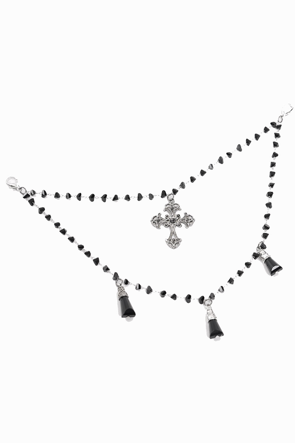 mens gothic shirt with detachable gothic cross chain