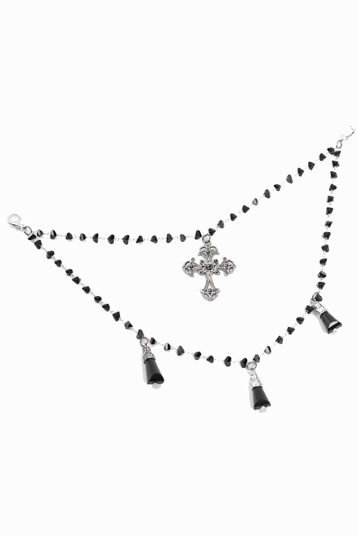 mens gothic shirt with detachable gothic cross chain