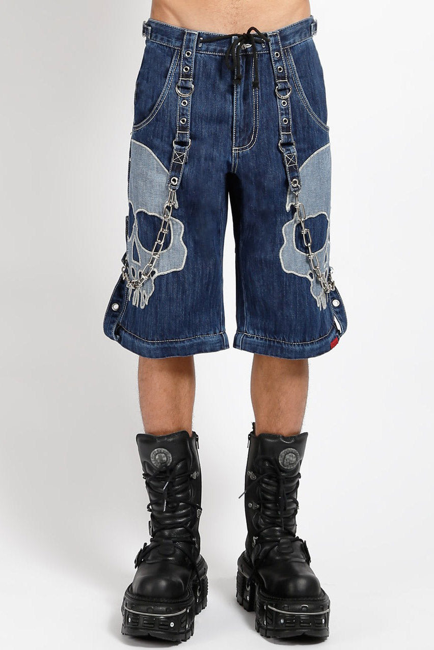 indigo blue denim shorts