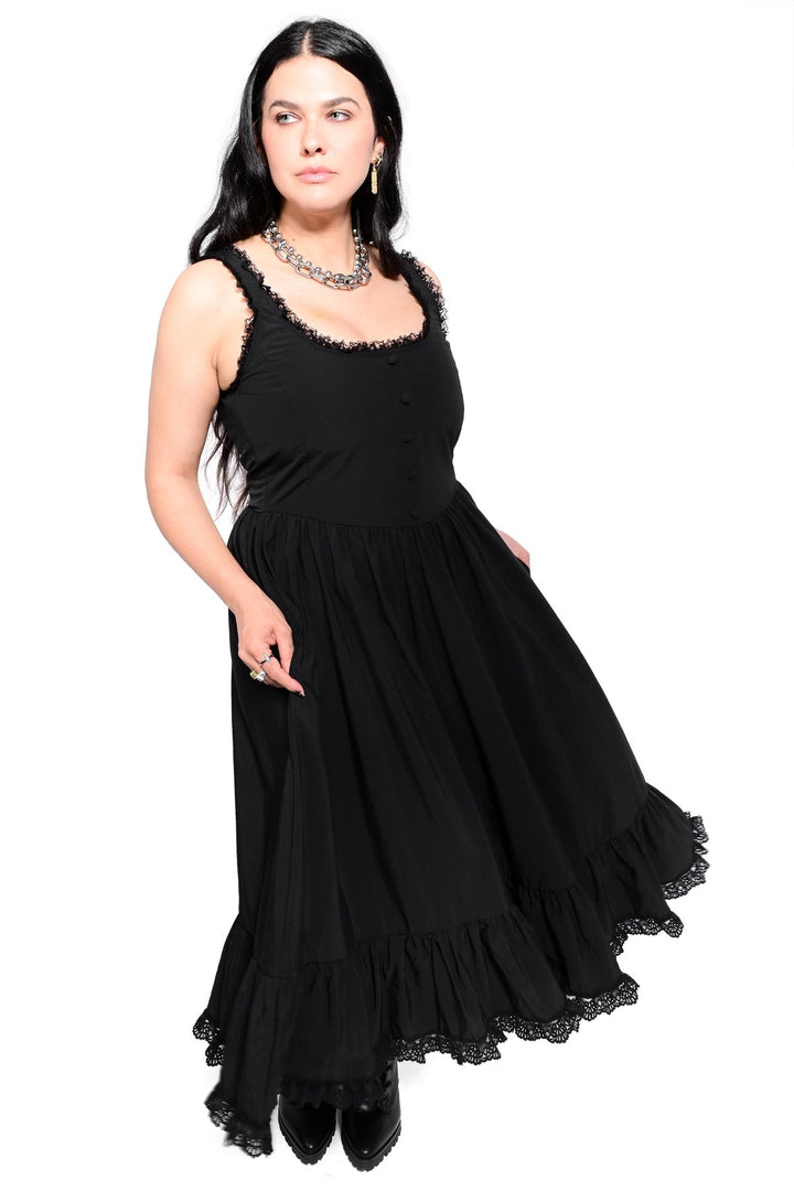 ruffled hem gothic dress