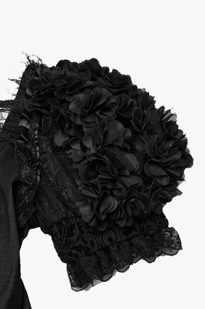 dark cottagecore black rose dress by punk rave
