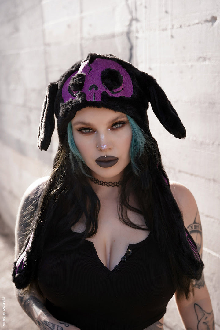 emo skeleton bunny rabbit beanie hat