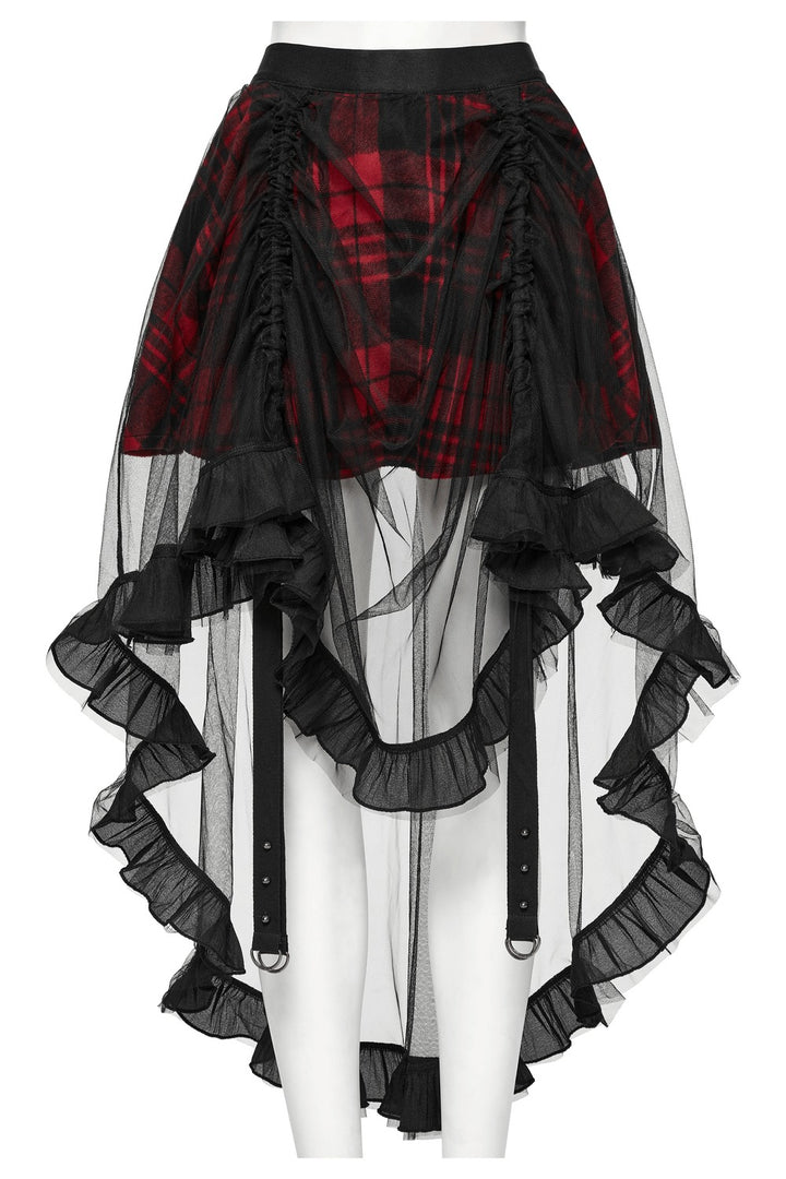 black and red punk bustle mini skirt
