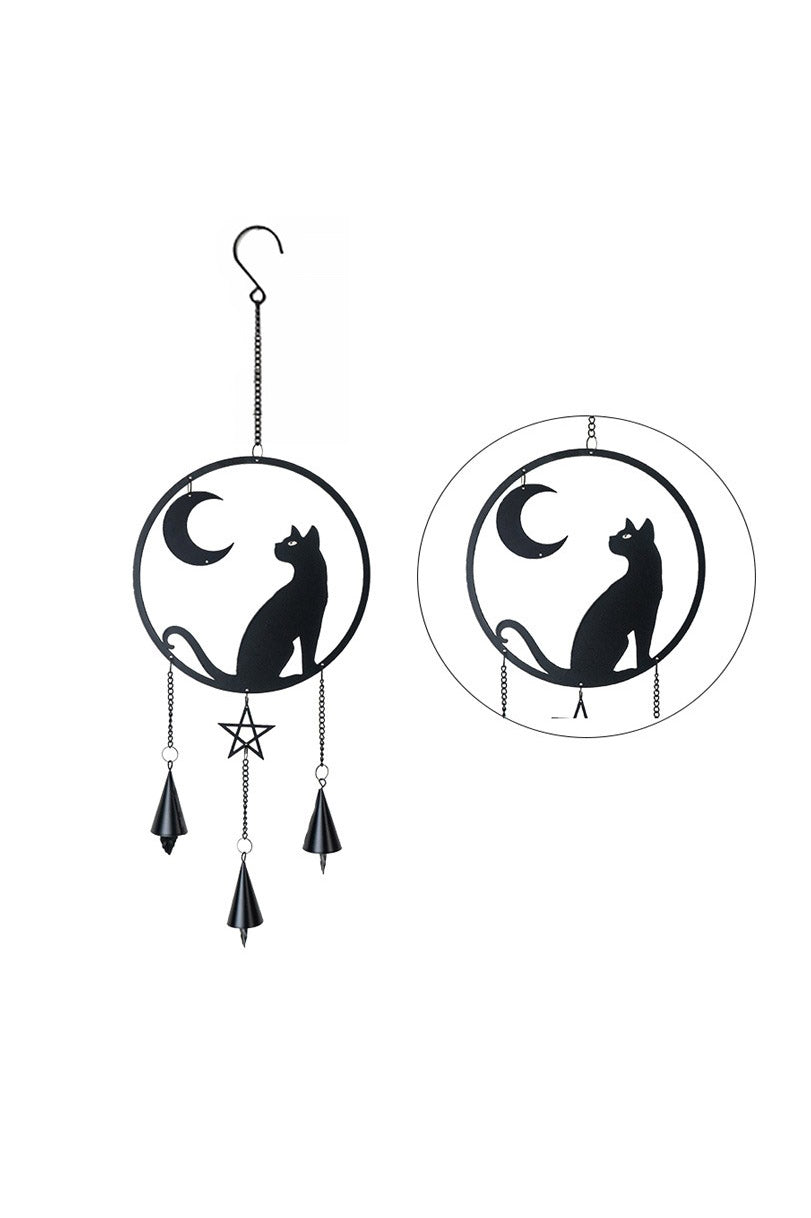 black cat wind chime by alchemy