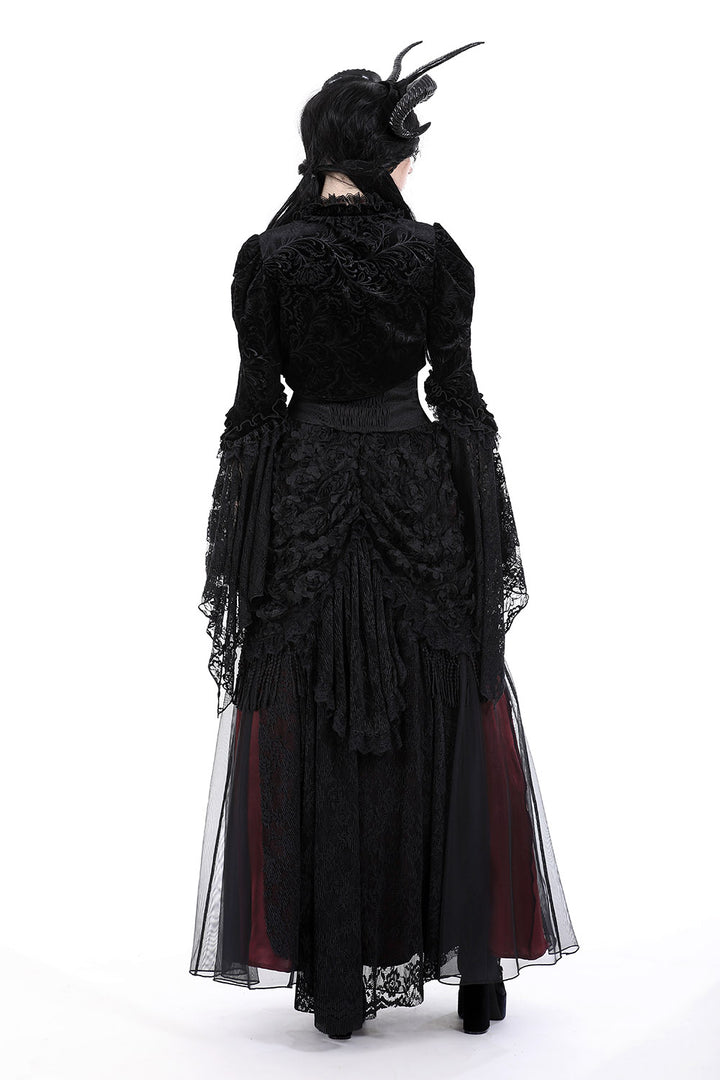 cropped gothic bolero coat with puffed sleeves