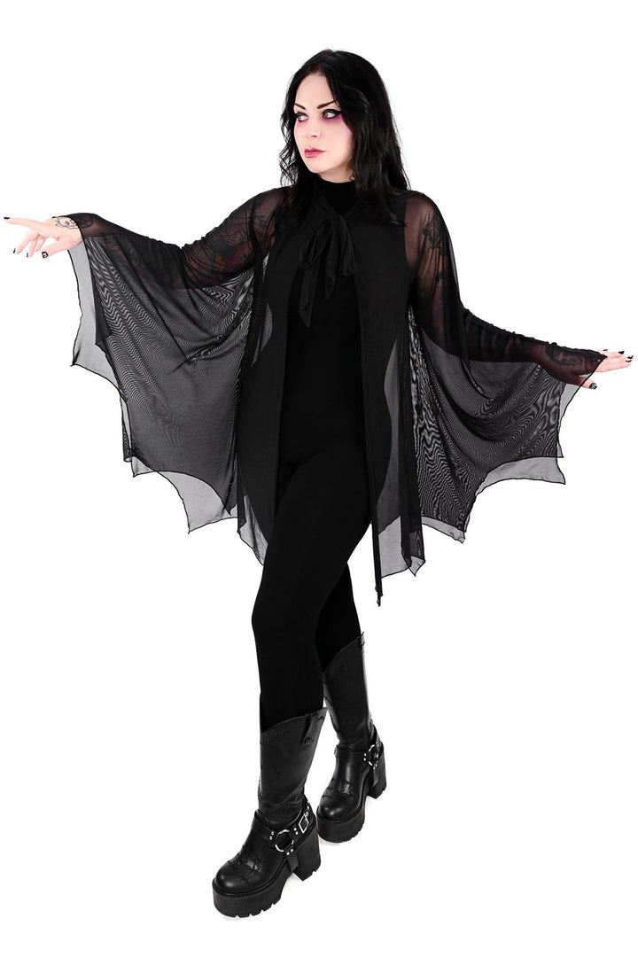 black mesh gothic renaissance fair cape