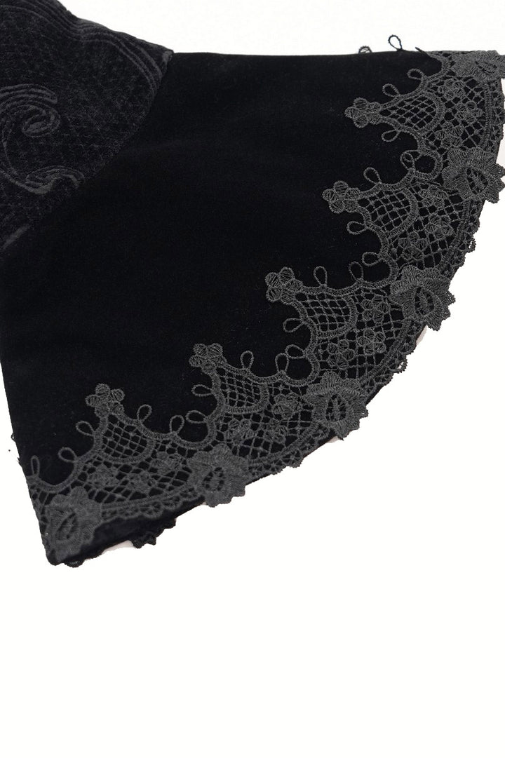 vintage Gothic inspired flared sleeve velvet coat