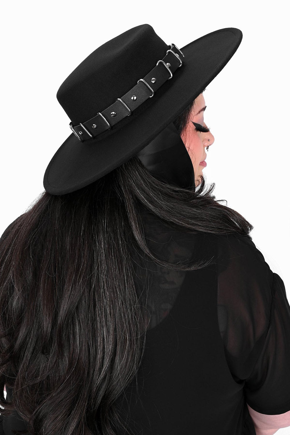 womens gothic wide brimmed hat
