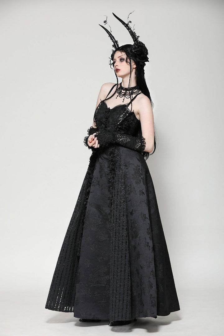 womens romantic goth black gown