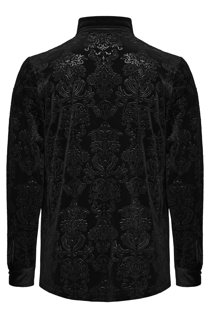 mens vintage goth inspired buttoned dress shirt