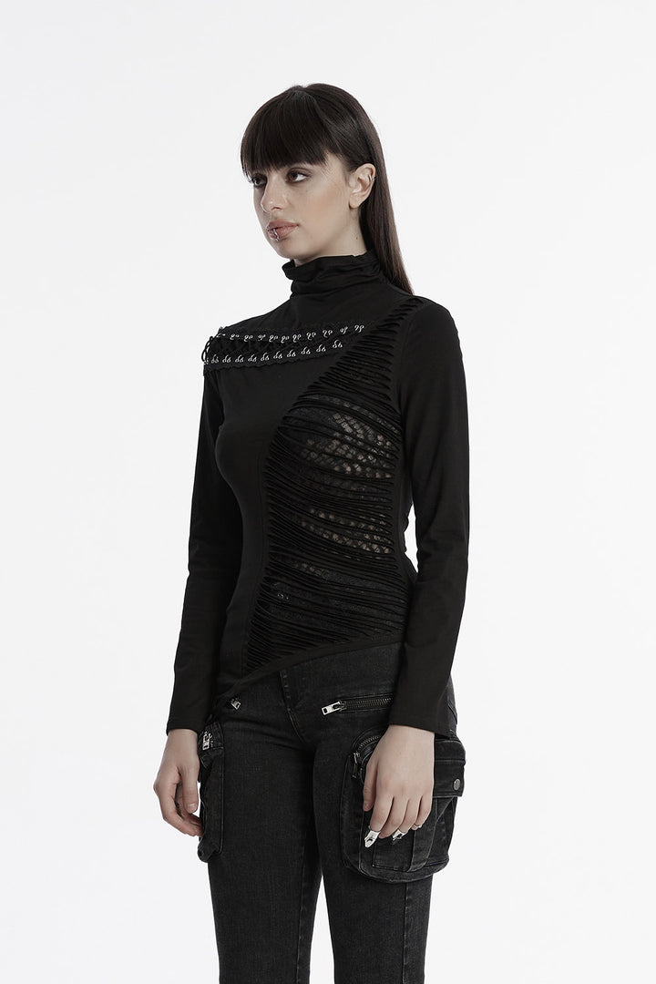 womens gothic long sleeve turtleneck shirt