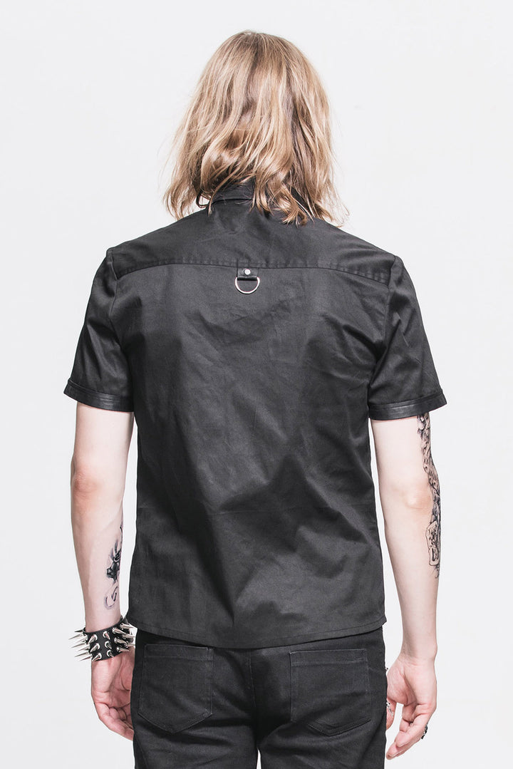 mens gothic western collared button up shirt