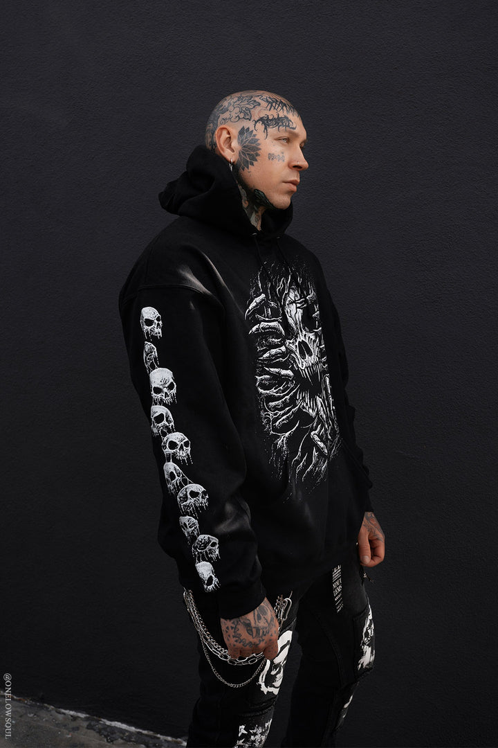 punk skull hoodie