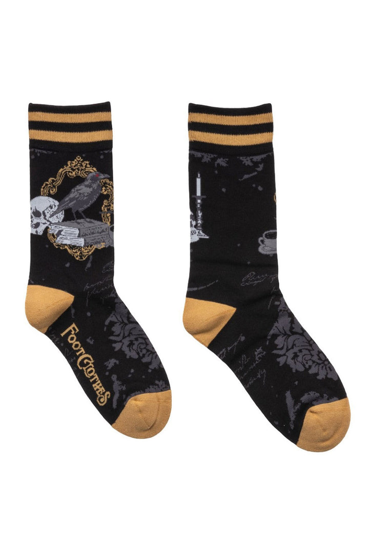 gothic raven bird socks