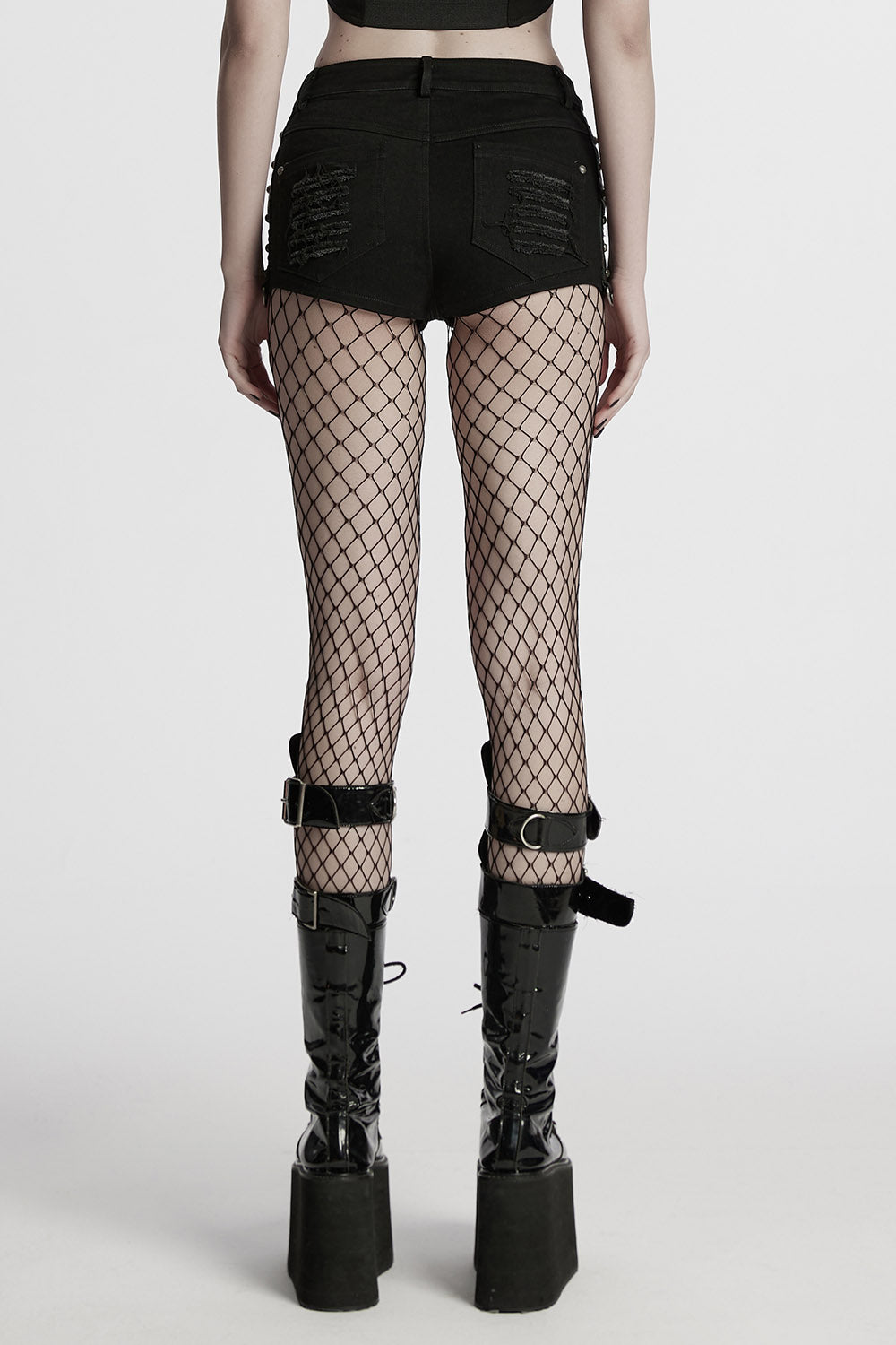 womens studded punk shorts