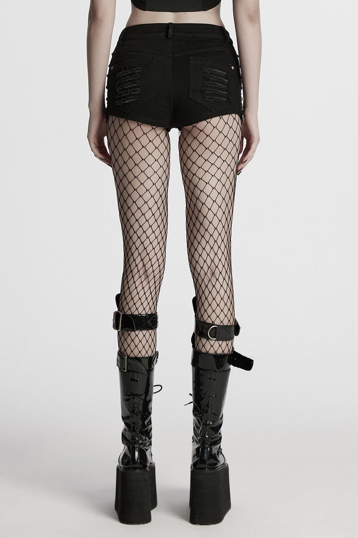 womens studded punk shorts