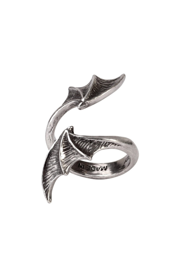 womens antique finish bat wing ring