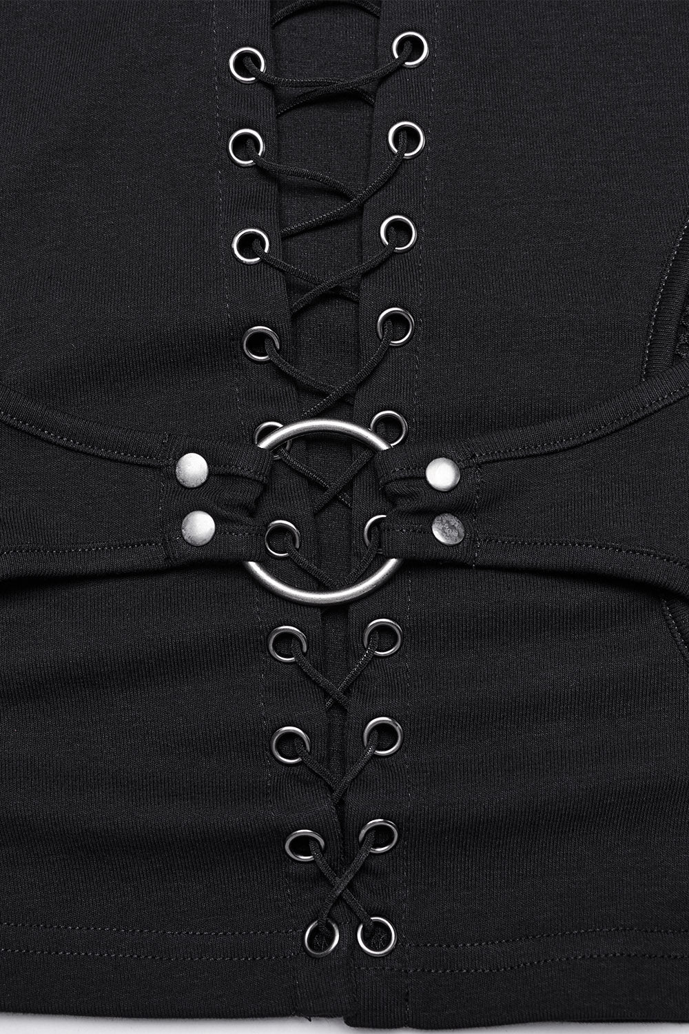 womens eyelet lace-up top with tumbholes