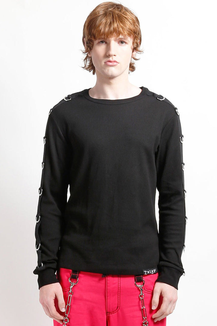 mens d-ring long sleeve mall goth shirt