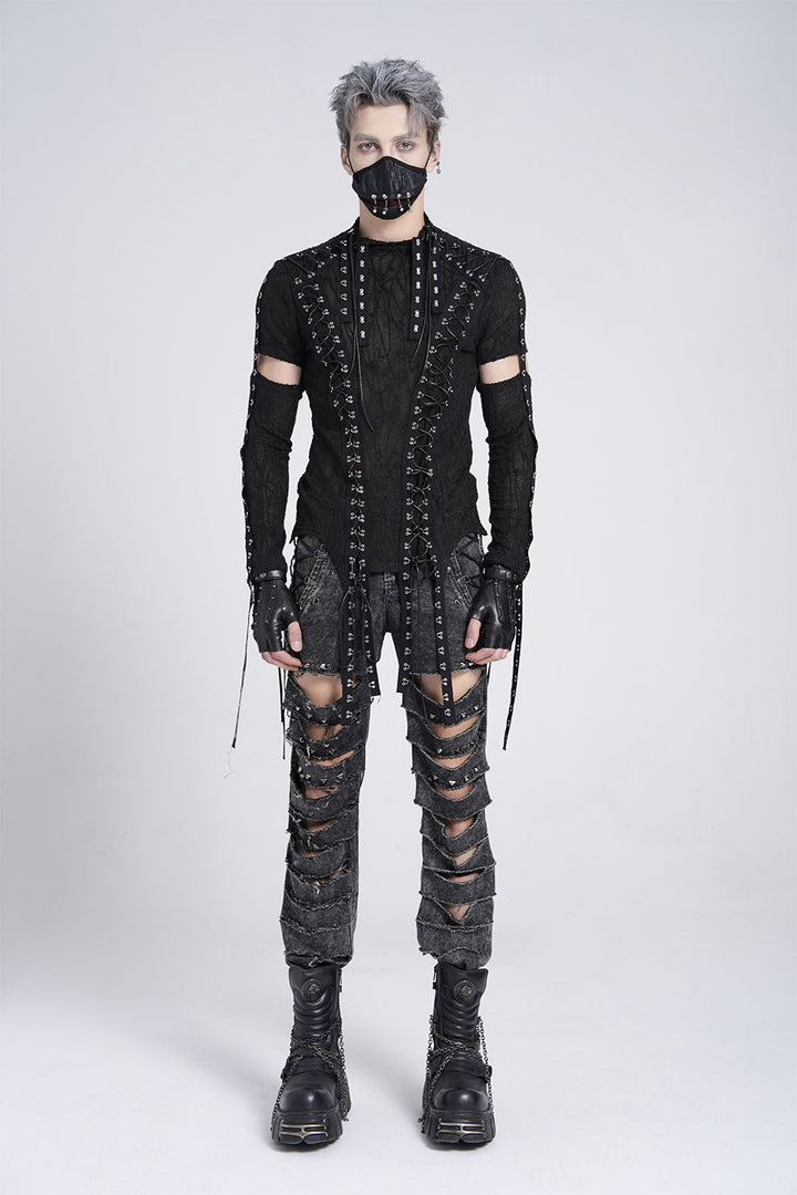 90s goth inspired long sleeve shirt for men