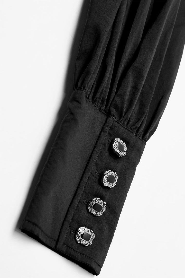 mens buttoned pirate shirt with deep plunging v-neck