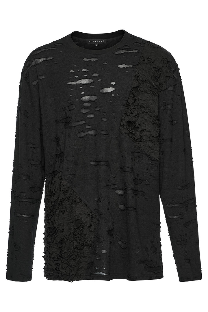 mens long sleeve ripped shirt