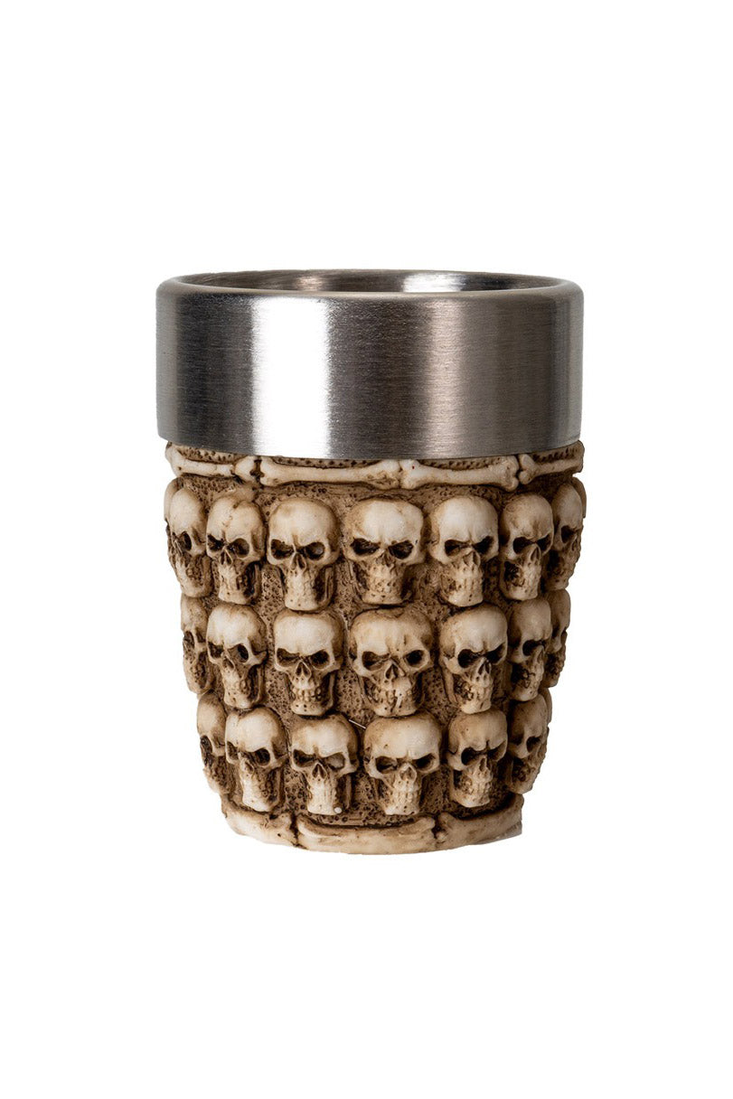 gothic skull shot glass with stainless steel insert