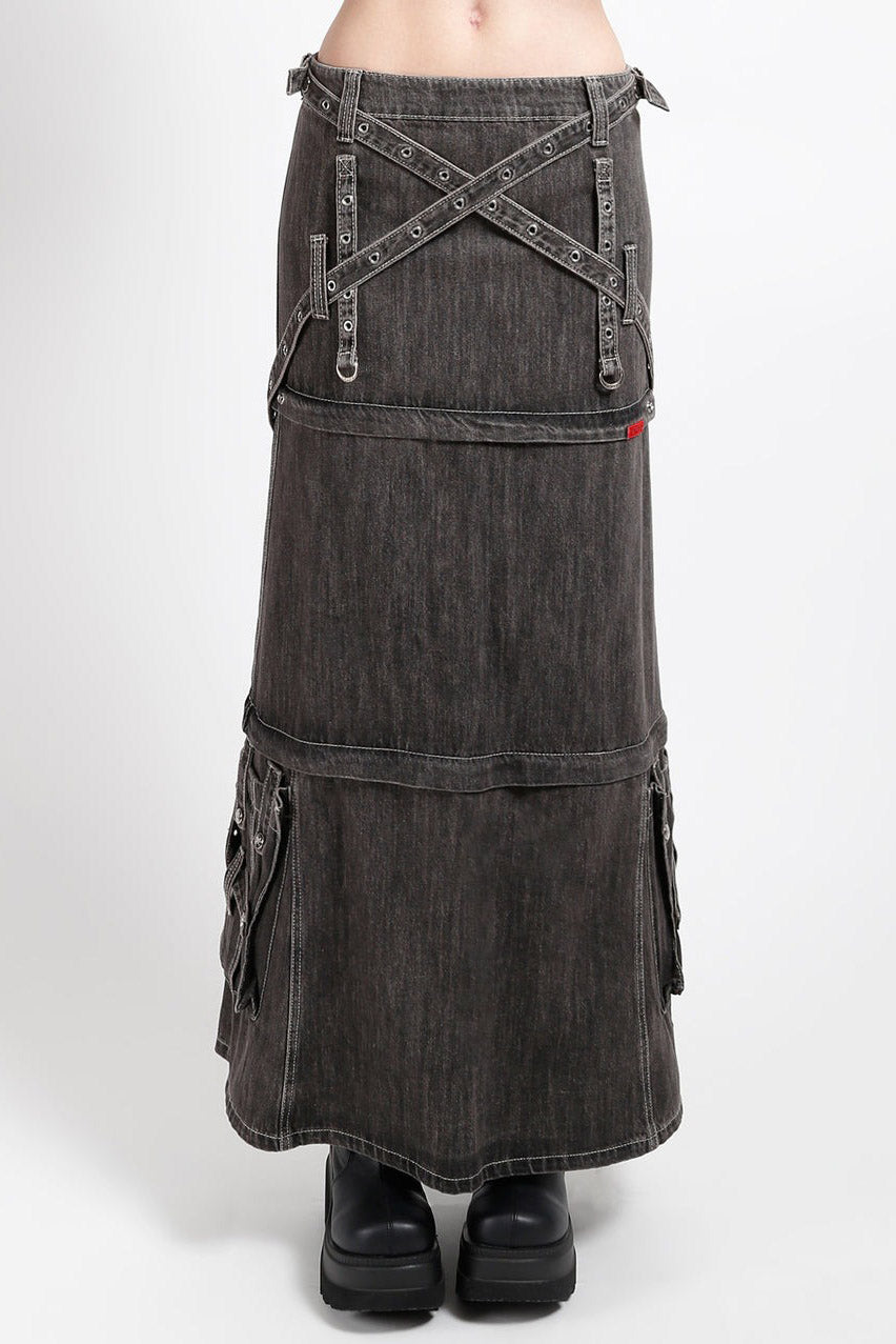 Tripp NYC Triple Zip Off Skirt [Black Denim] – VampireFreaks