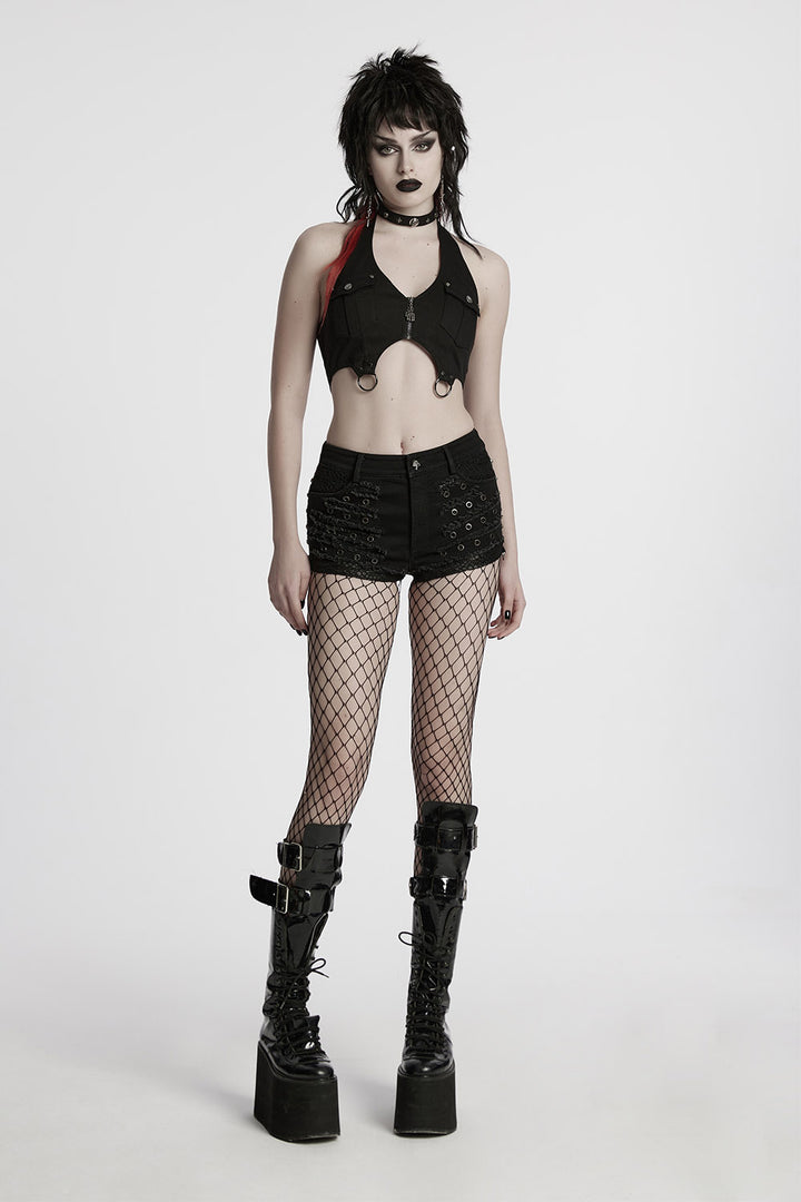 womens studded distressed rugged shorts