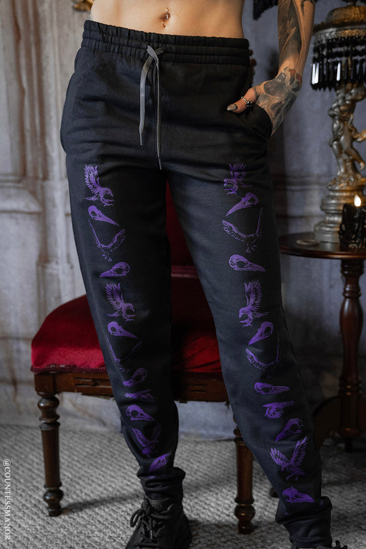 black and purple nordic viking goth pants