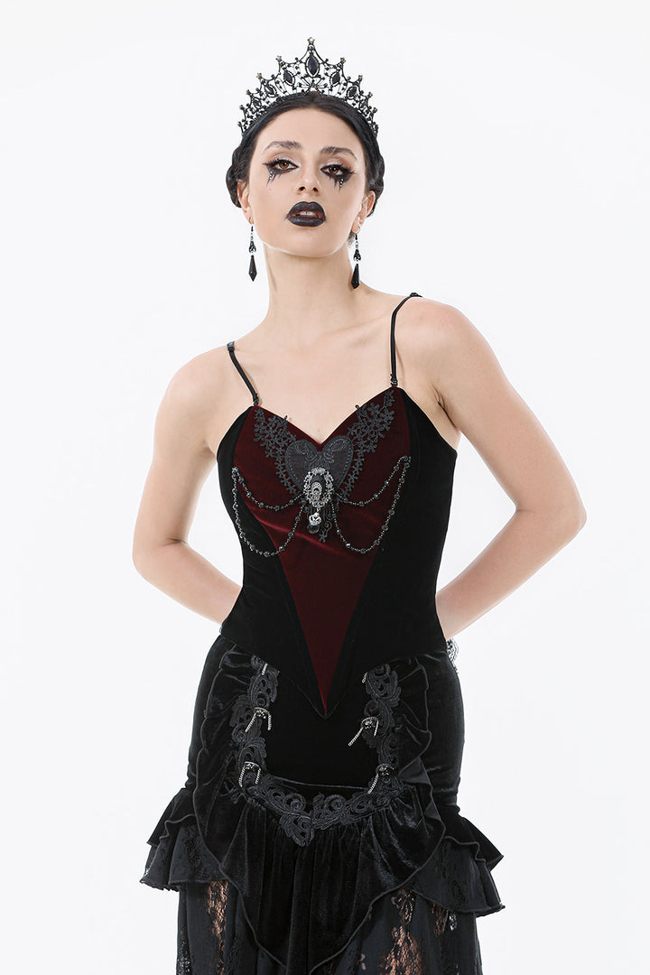 sweetheart neckline gothic cropped top