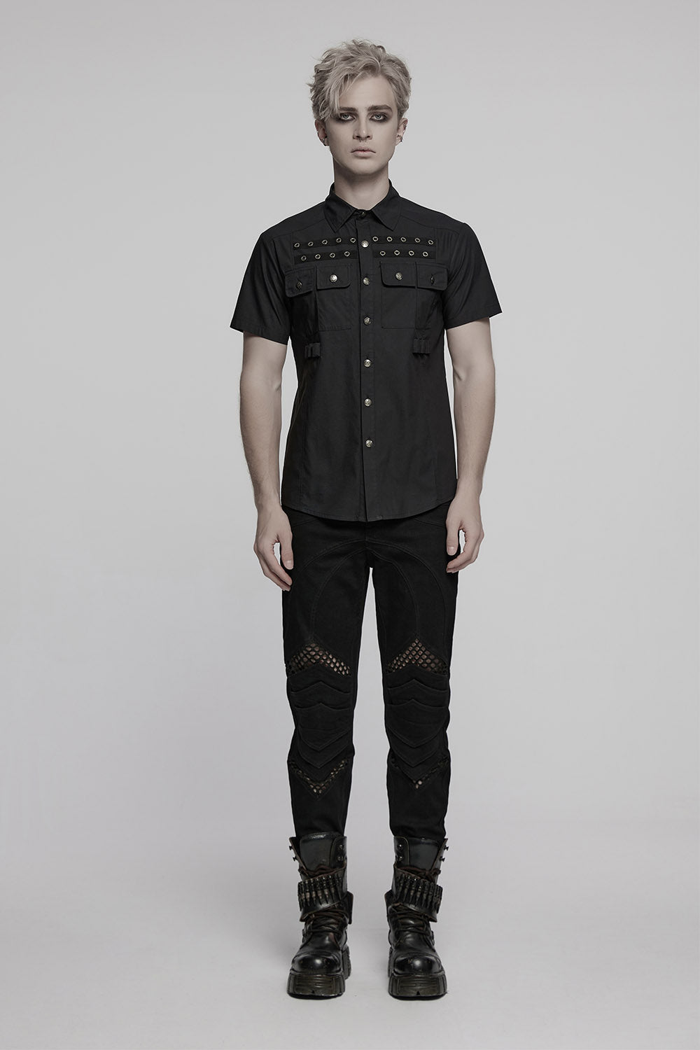 mens button down collared shirt by punk rave