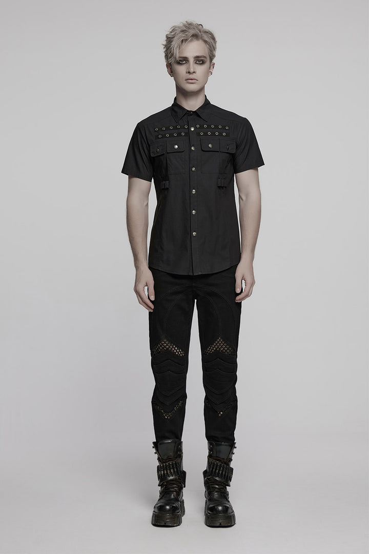 mens button down collared shirt by punk rave