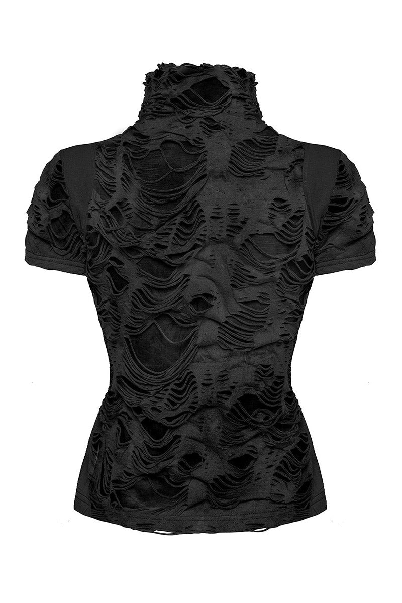 womens gothic post-apocalyptic short sleeve blouse