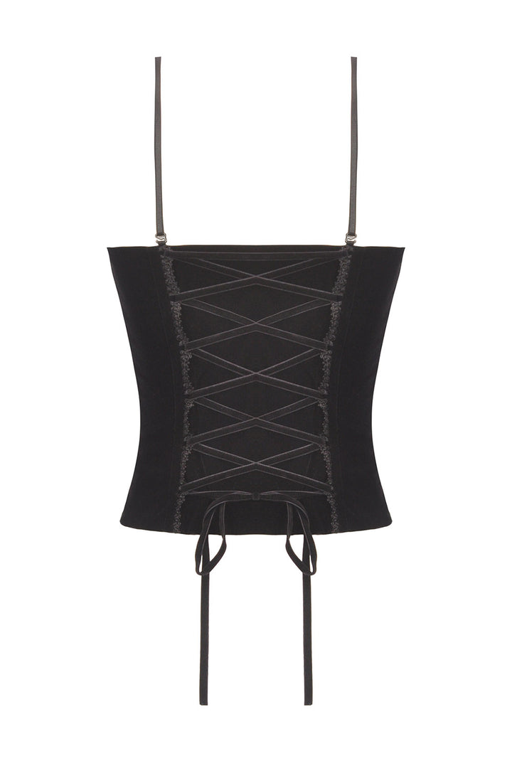 Merlot Lace-Up Corset Top