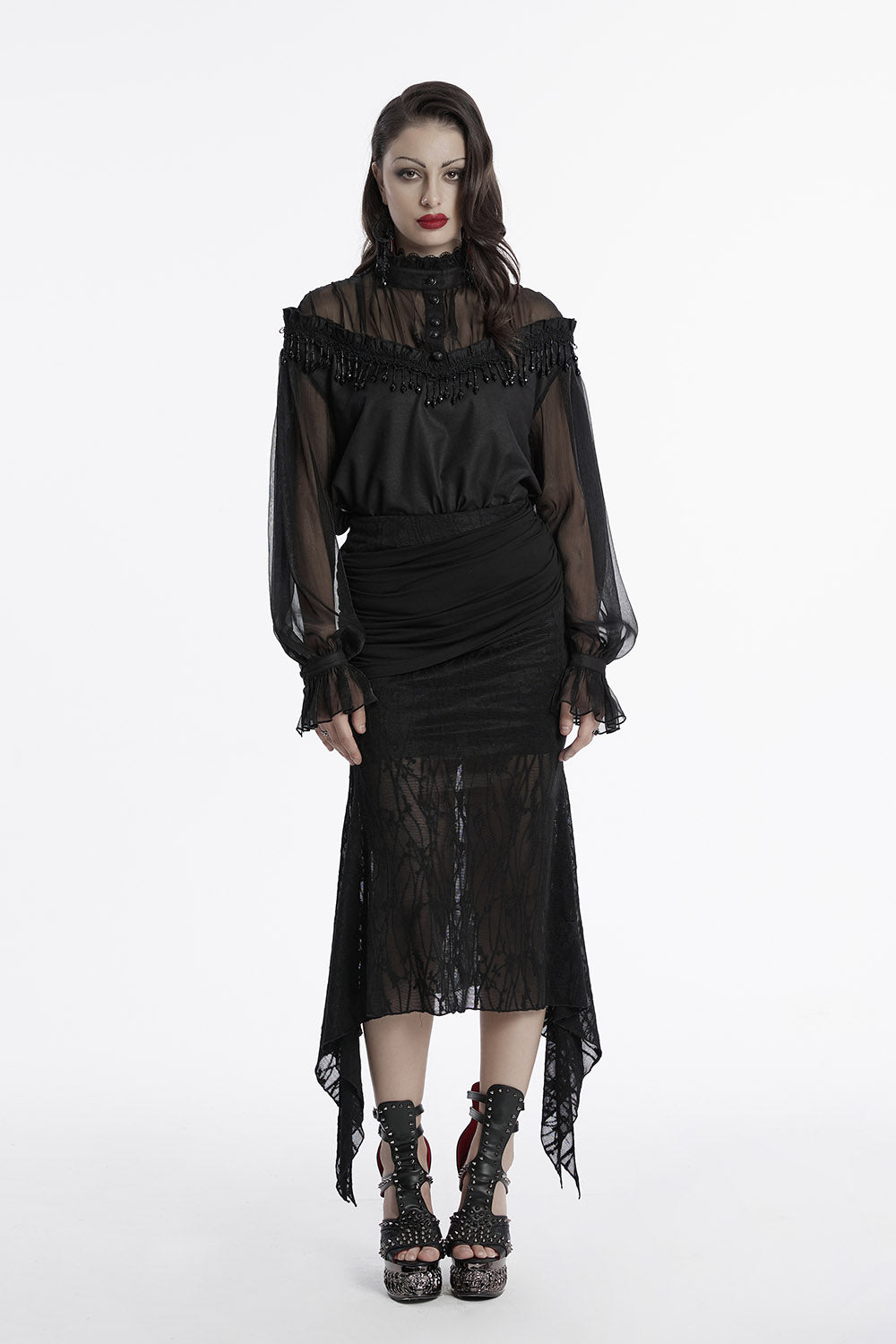 vampire gothic long sleeve blouse