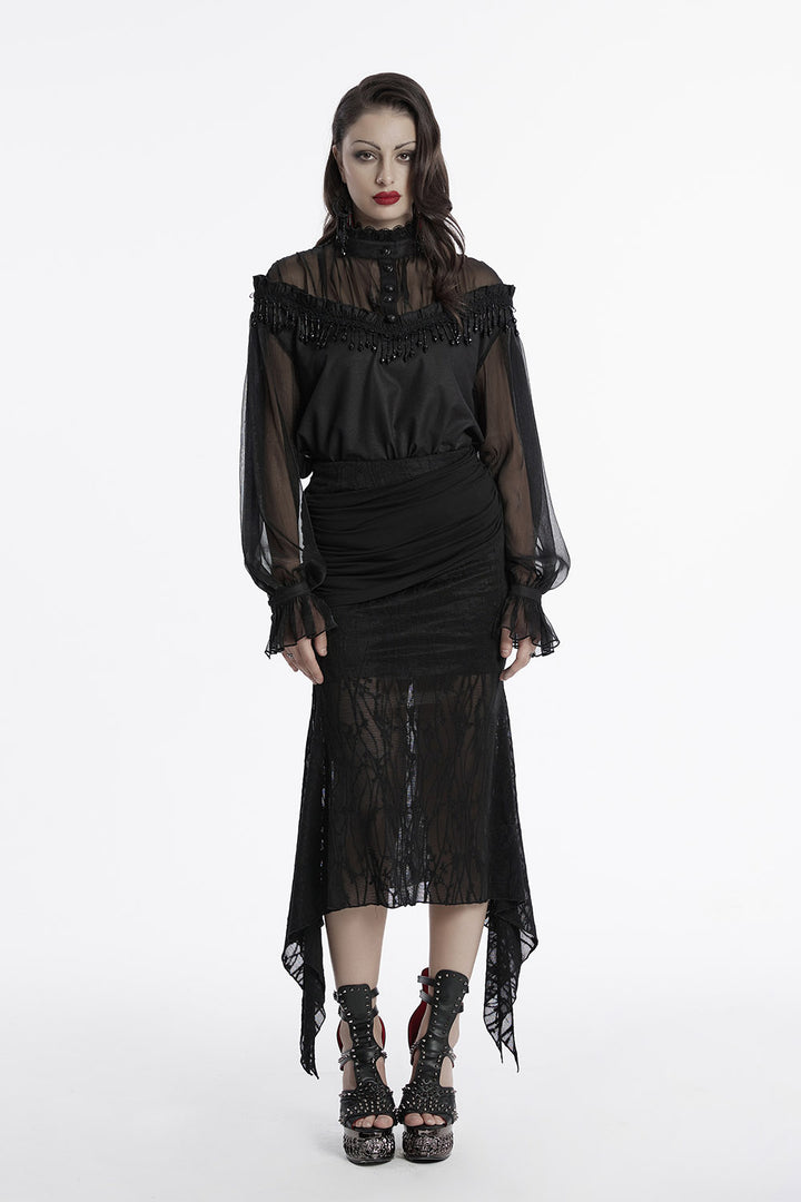 vampire gothic long sleeve blouse