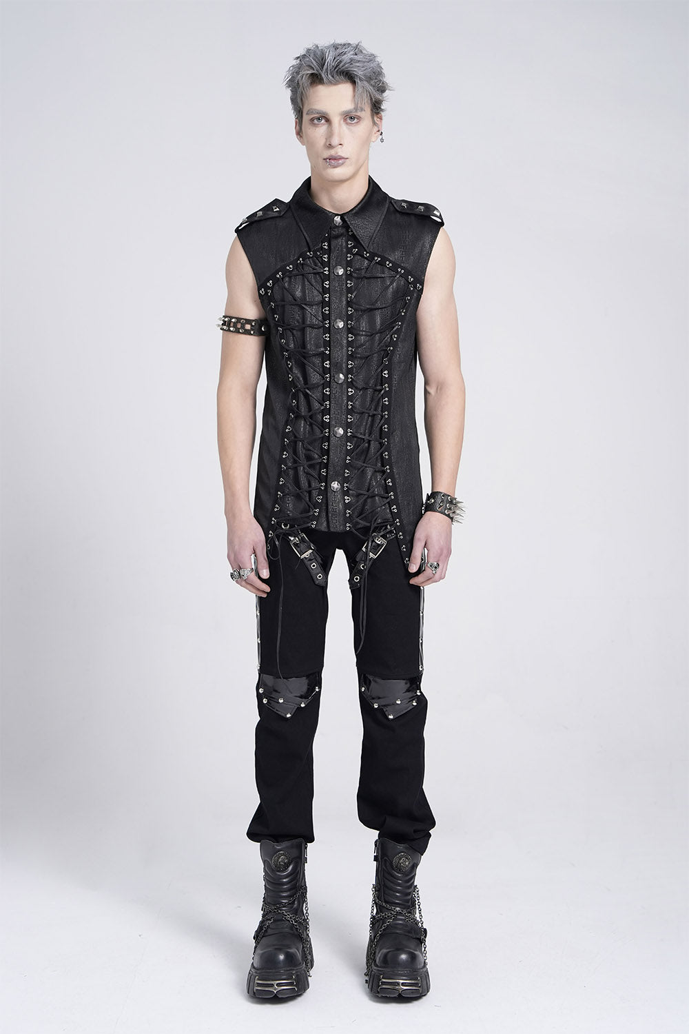 mens sleeveless goth top