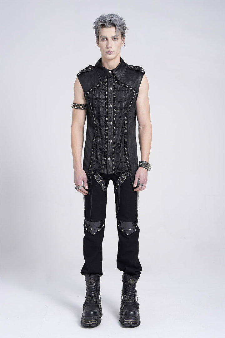 mens sleeveless goth top