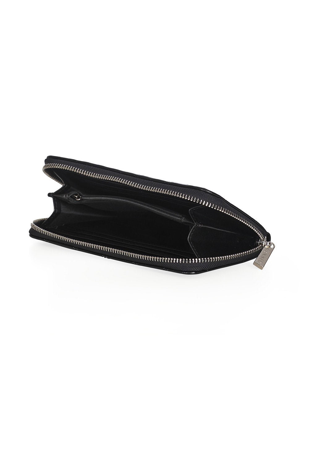 womens gothic black zippered long wallet