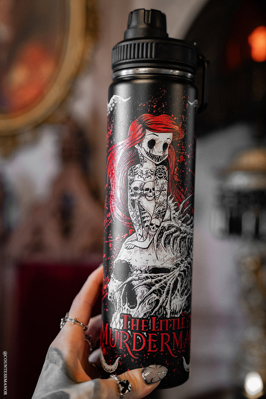 gothic mermaid stainless steel water bottle