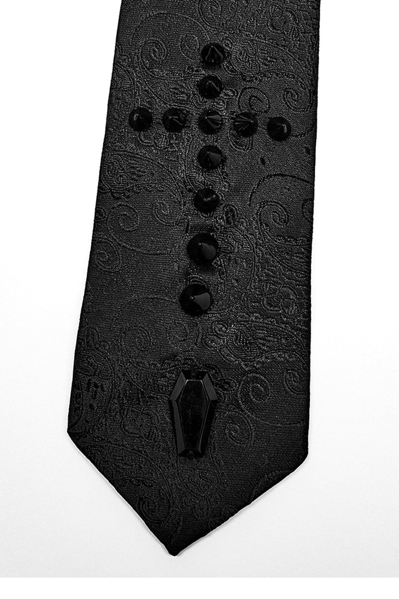 studded gothic necktie