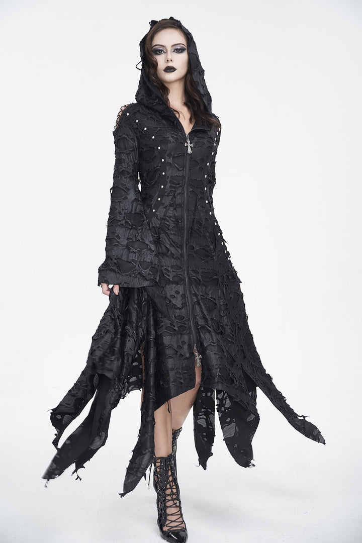 womens tattered goth distressed dress