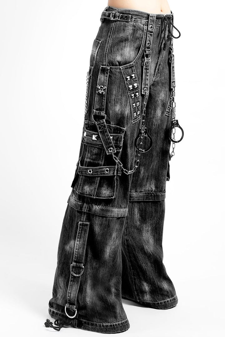 womens baggy pyramid studded jeans