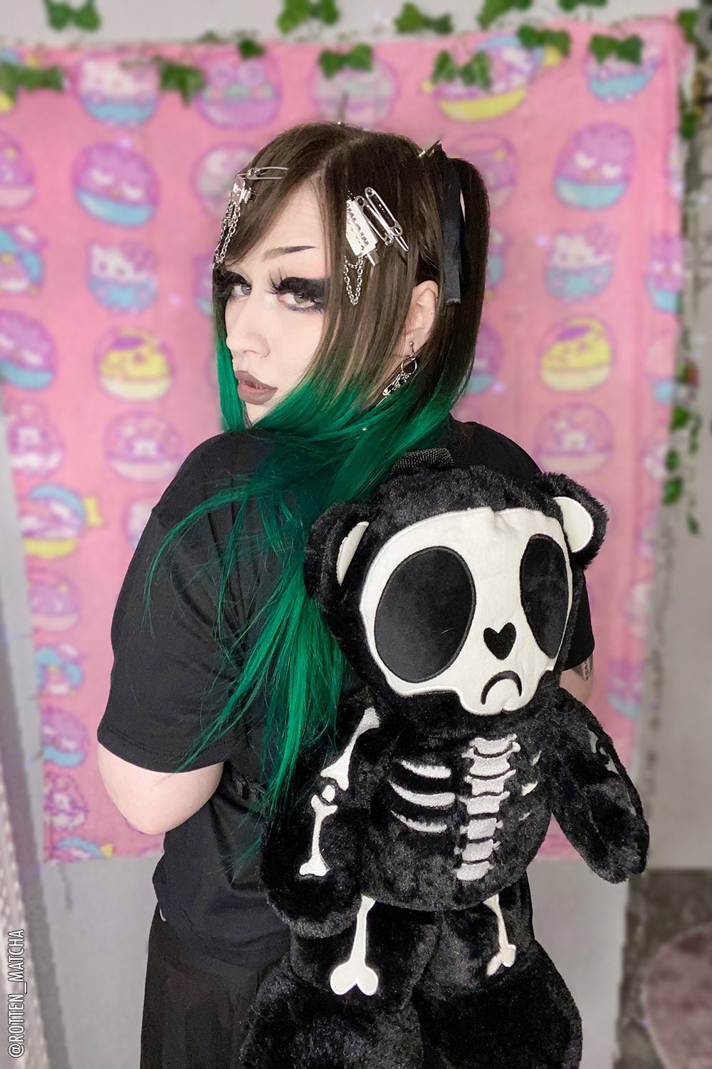 Grumpy Bones Bear Plush Backpack – VampireFreaks