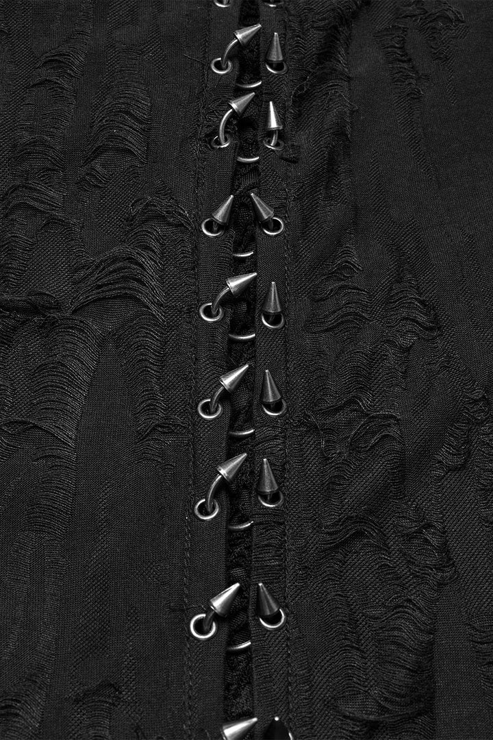 mens pierced spiked jacket with hood