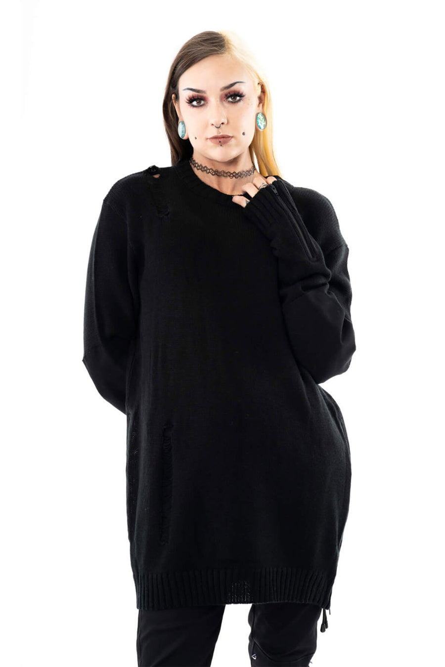 oversized grunge goth sweater