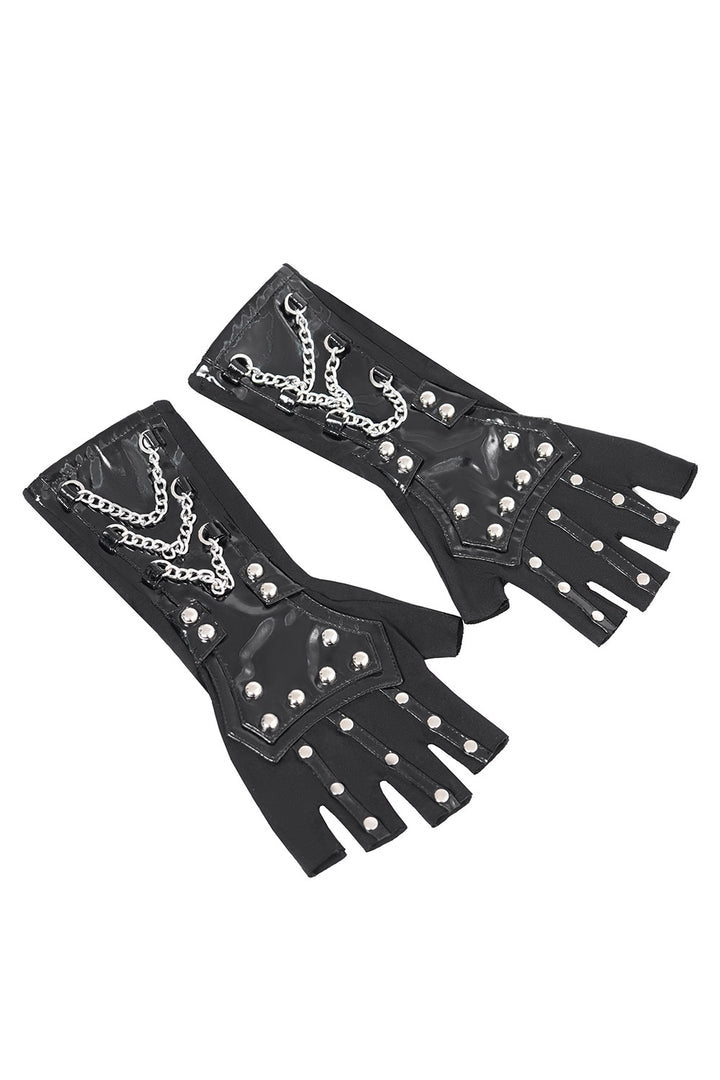 fingerless gothic grunge vegan leather armwarmers