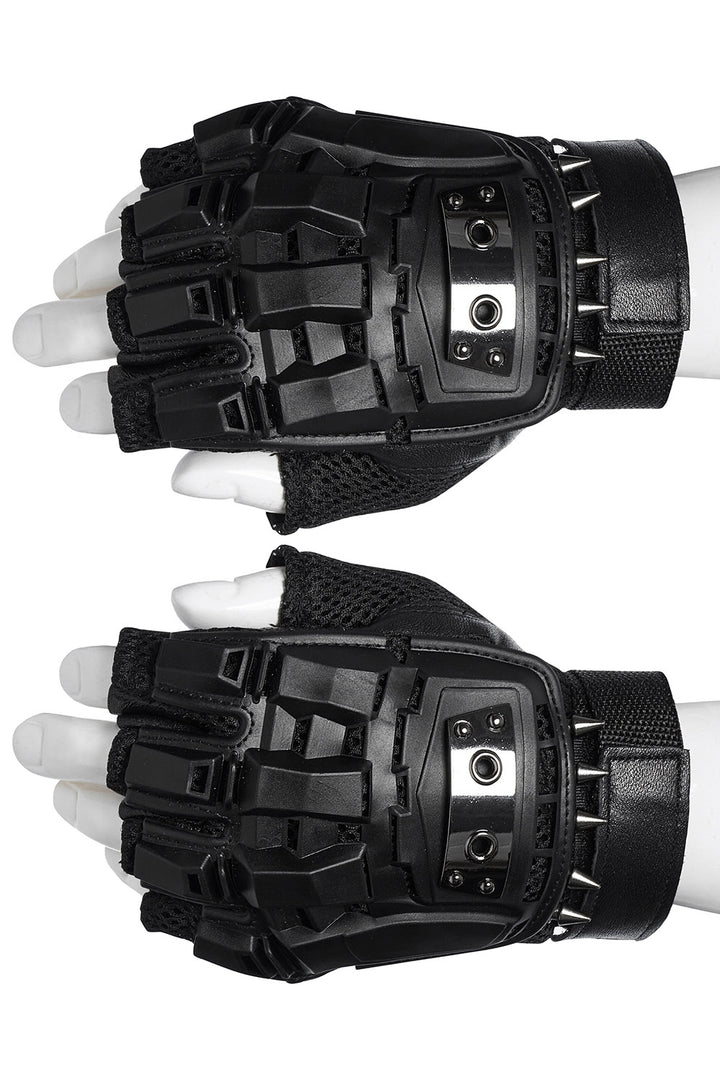 mens spiked leather gloves
