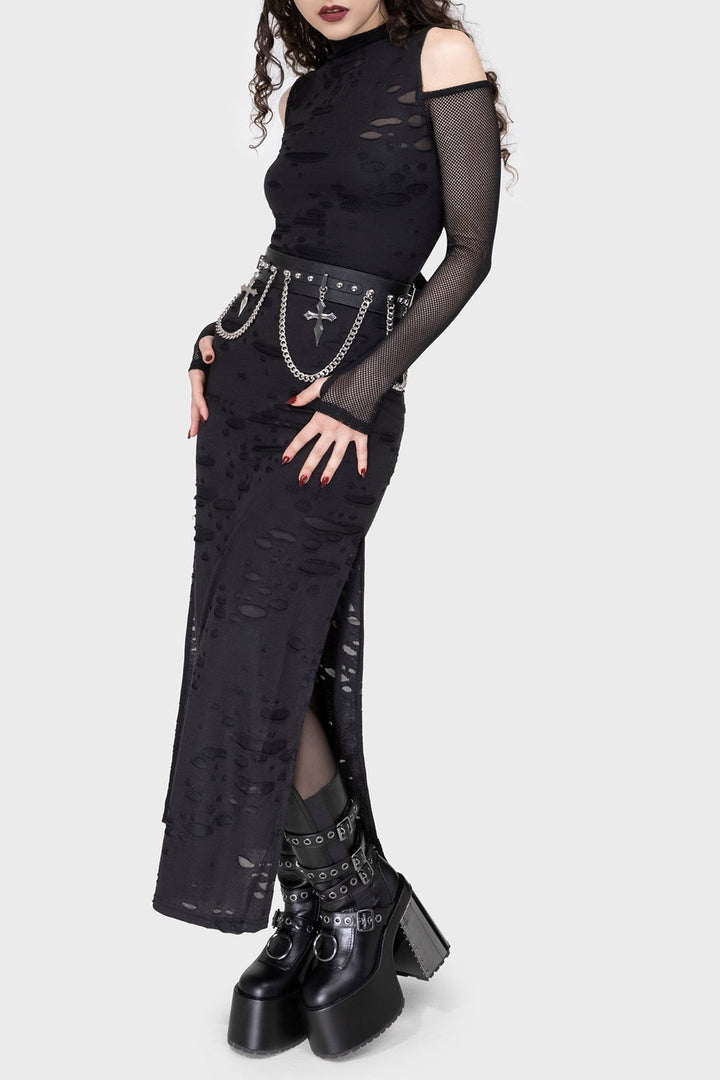 punk black studded vegan leather high-waisted belt
